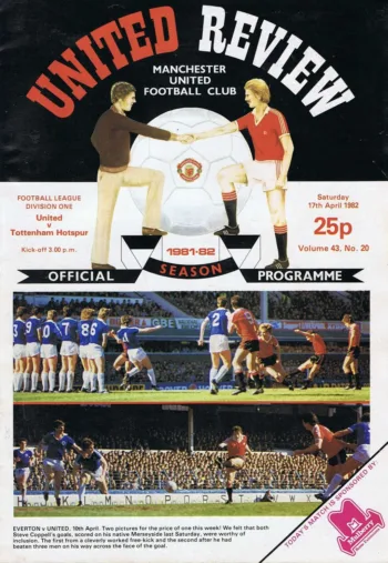 Spurs v Manchester United (17 Apr 1982) Programme