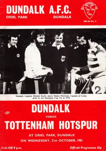Spurs v Dundalk FC (21 Oct 1981) Programme