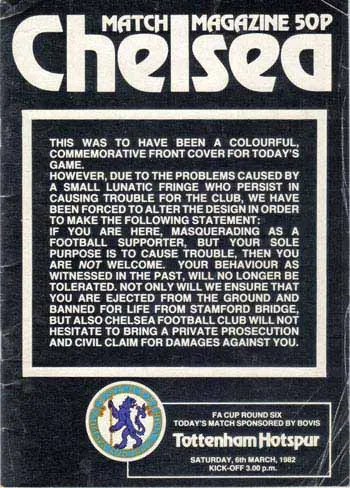 Spurs v Chelsea FC (06 Mar 1982) Programme