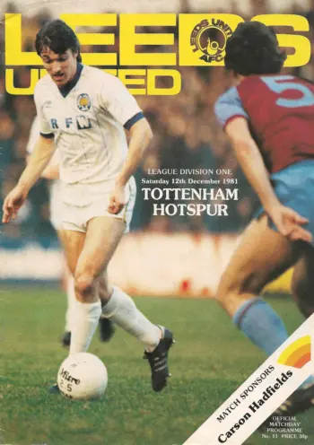 Spurs v Leeds United (12 Dec 1981) Programme
