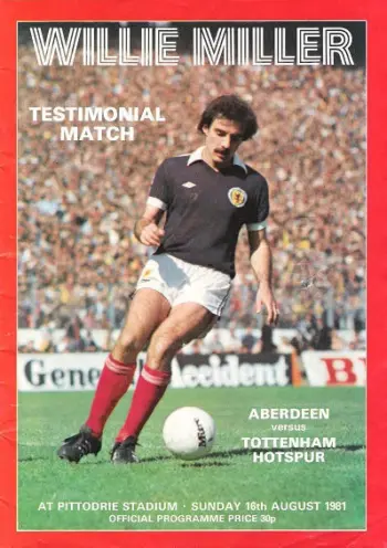 Spurs v Aberdeen FC (16 Aug 1981) Programme