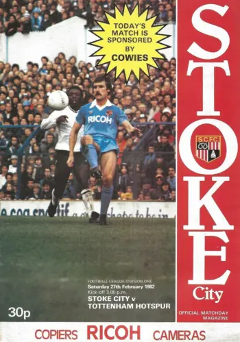 Spurs v Stoke City (27 Feb 1982) Programme