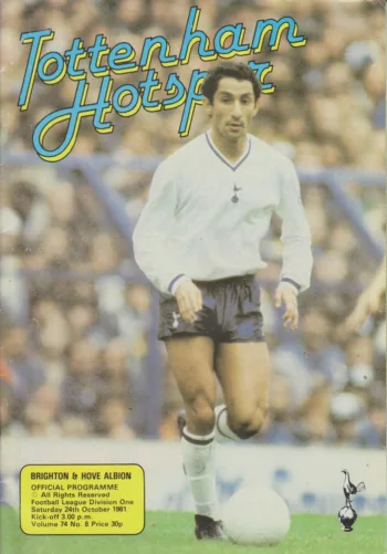 Spurs v Brighton & Hove Albion (24 Oct 1981) Programme