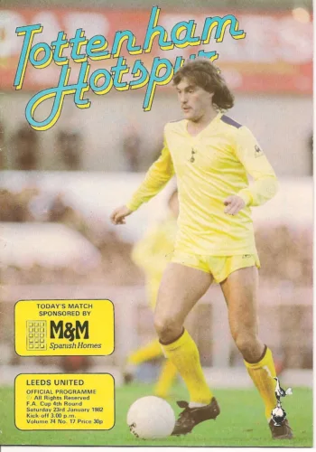 Spurs v Leeds United (23 Jan 1982) Programme