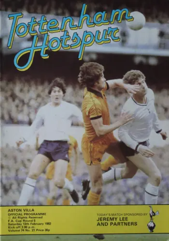 Spurs v Aston Villa (13 Feb 1982) Programme