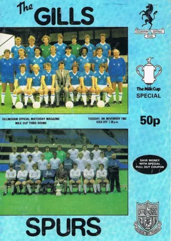 Spurs v Gillingham FC (09 Nov 1982) Programme