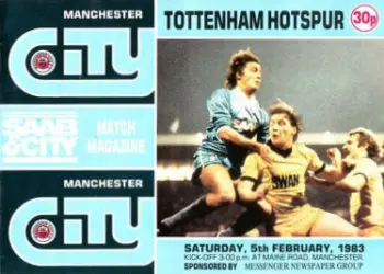 Spurs v Manchester City (05 Feb 1983) Programme