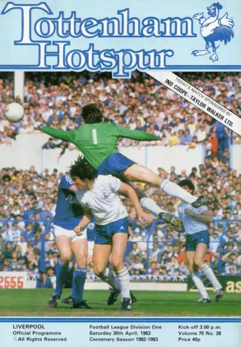 Spurs v Liverpool FC (30 Apr 1983) Programme