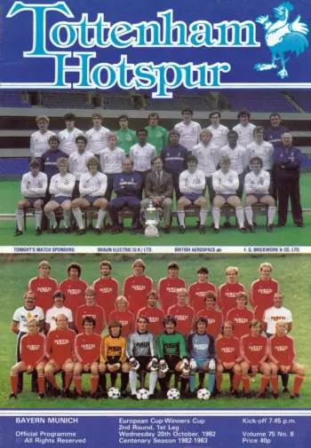Spurs v Bayern München (20 Oct 1982) Programme