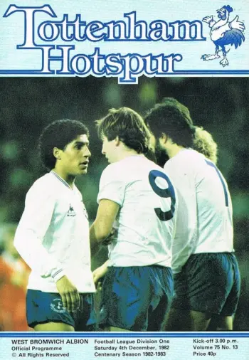 Spurs v West Bromwich Albion (04 Dec 1982) Programme