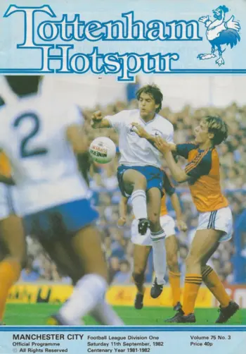 Spurs v Manchester City (11 Sep 1982) Programme