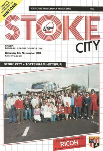 Spurs v Stoke City (05 Nov 1983) Programme