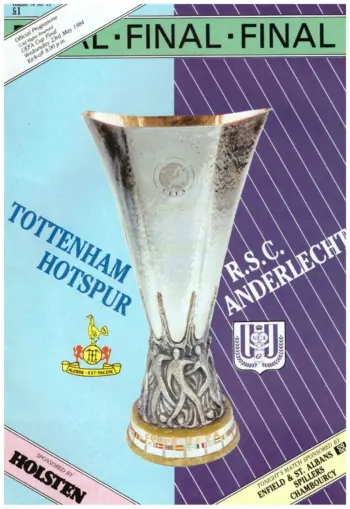 Spurs v RSC Anderlecht (23 May 1984) Programme