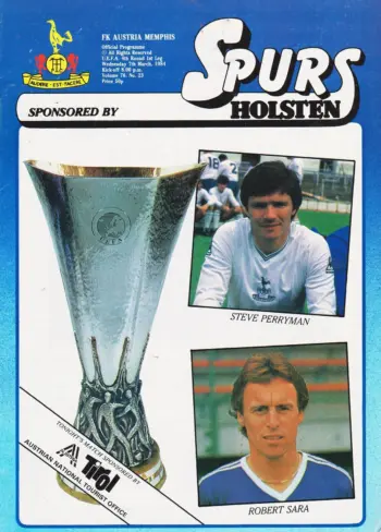 Spurs v FK Austria Wien (07 Mar 1984) Programme