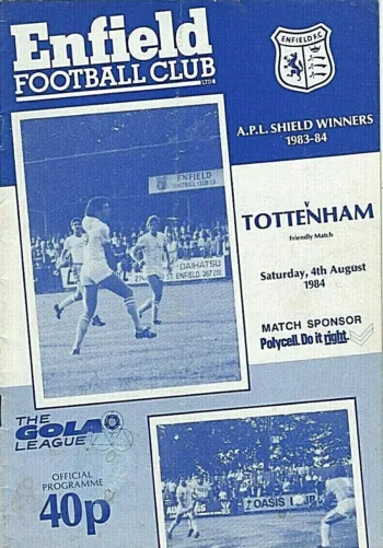 Spurs v Enfield FC (04 Aug 1984) Programme