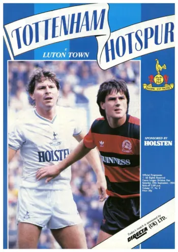 Spurs v Luton Town (29 Sep 1984) Programme