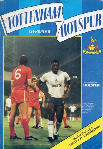 Spurs v Liverpool FC (31 Oct 1984) Programme