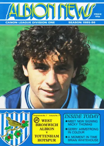 Spurs v West Bromwich Albion (05 Oct 1985) Programme