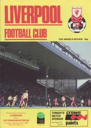 Spurs v Liverpool FC (03 Dec 1985) Programme
