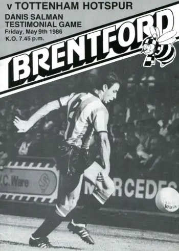 Spurs v Brentford FC (09 May 1986) Programme