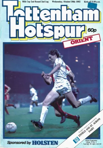 Spurs v Leyton Orient (30 Oct 1985) Programme