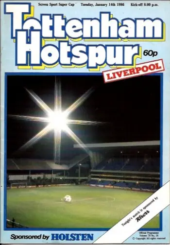 Spurs v Liverpool FC (14 Jan 1986) Programme