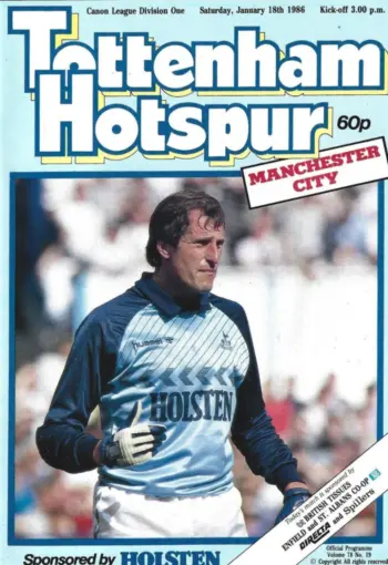 Spurs v Manchester City (18 Jan 1986) Programme
