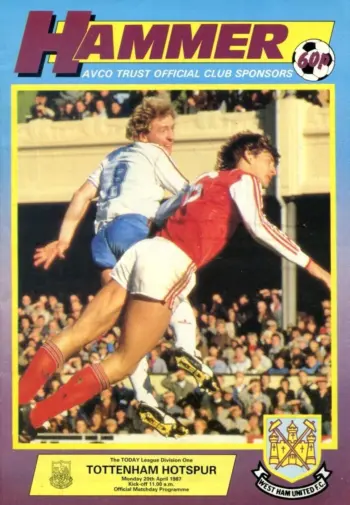 Spurs v West Ham United (20 Apr 1987) Programme