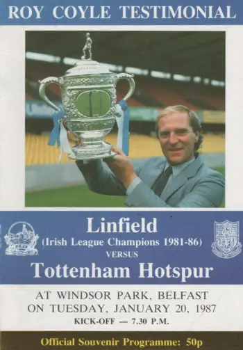 Spurs v Linfield (20 Jan 1987) Programme