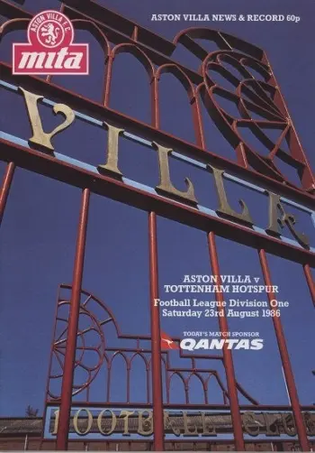 Spurs v Aston Villa (23 Aug 1986) Programme