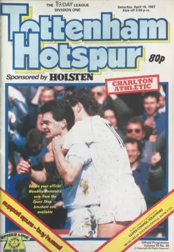 Spurs v Charlton Athletic (18 Apr 1987) Programme