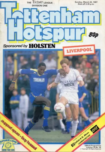 Spurs v Liverpool FC (22 Mar 1987) Programme