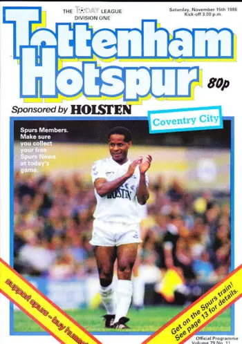 Spurs v Coventry City (15 Nov 1986) Programme