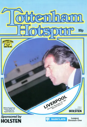 Spurs v Liverpool FC (28 Nov 1987) Programme
