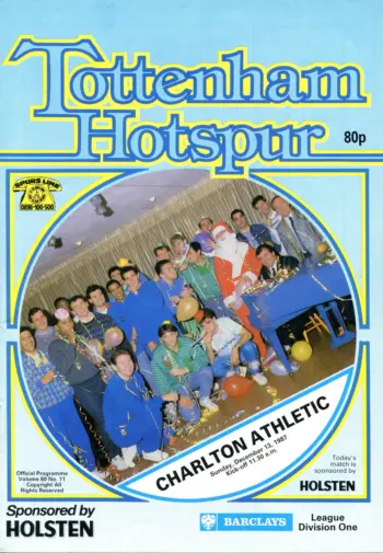 Spurs v Charlton Athletic (13 Dec 1987) Programme