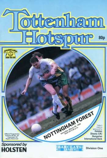 Spurs v Nottingham Forest (26 Mar 1988) Programme