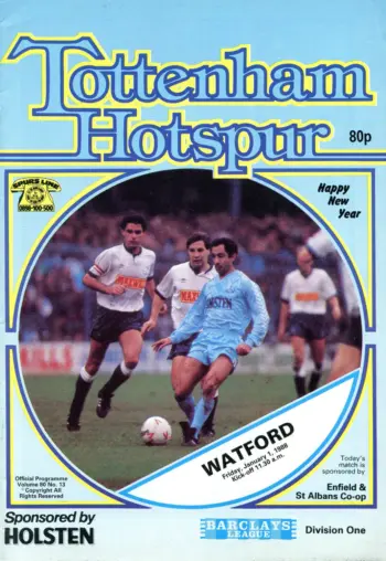 Spurs v Watford FC (01 Jan 1988) Programme