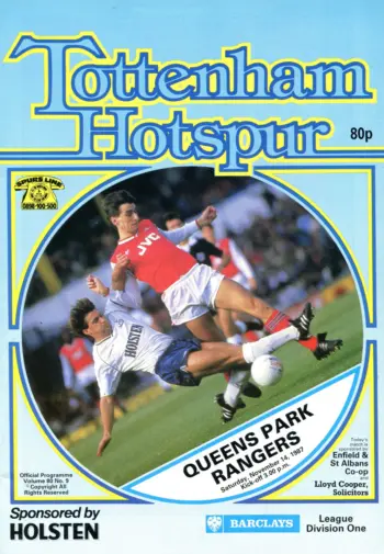Spurs v Queens Park Rangers (14 Nov 1987) Programme