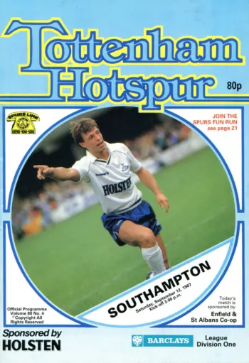 Spurs v Southampton FC (12 Sep 1987) Programme