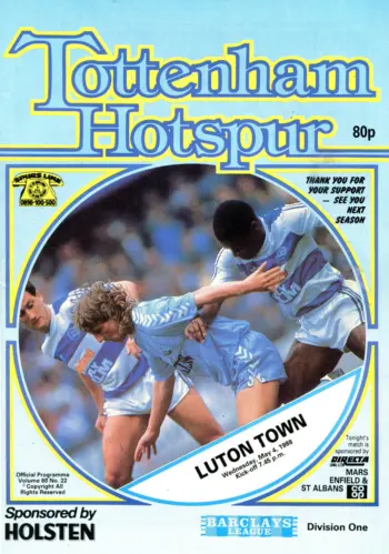 Spurs v Luton Town (04 May 1988) Programme