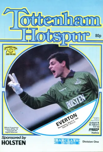 Spurs v Everton FC (09 Mar 1988) Programme