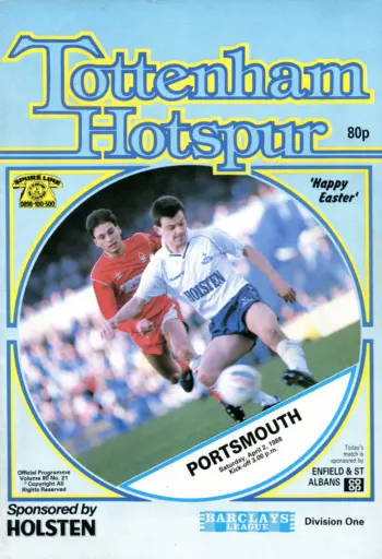 Spurs v Portsmouth FC (02 Apr 1988) Programme