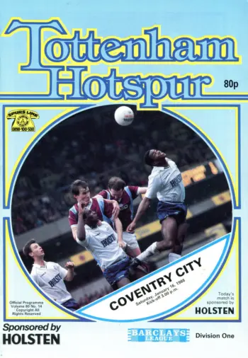 Spurs v Coventry City (16 Jan 1988) Programme