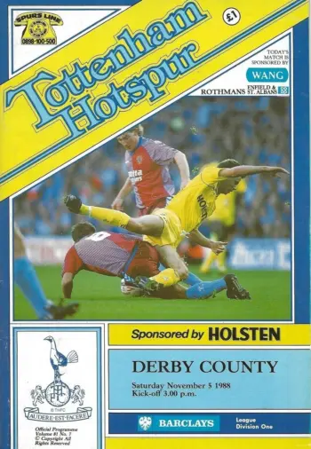 Spurs v Derby County (05 Nov 1988) Programme