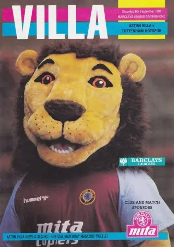 Spurs v Aston Villa (09 Sep 1989) Programme
