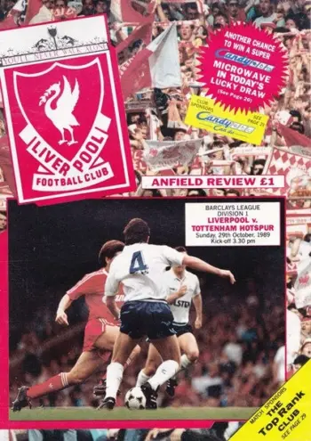 Spurs v Liverpool FC (29 Oct 1989) Programme