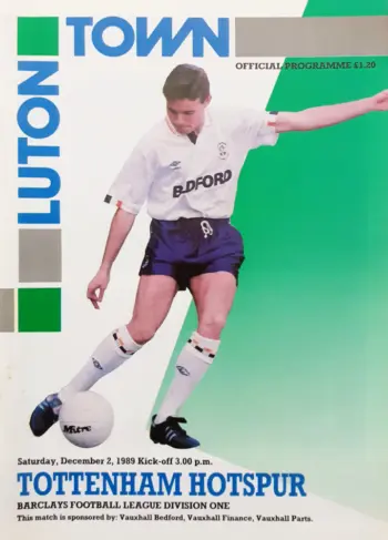 Spurs v Luton Town (02 Dec 1989) Programme