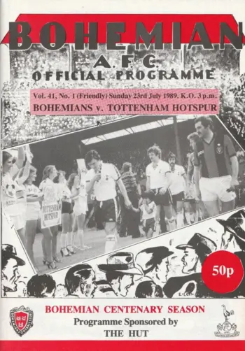 Spurs v Bohemians (23 Jul 1989) Programme