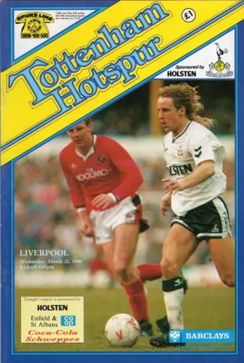 Spurs v Liverpool FC (21 Mar 1990) Programme
