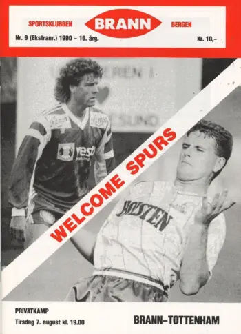 Spurs v SK Brann (07 Aug 1990) Programme